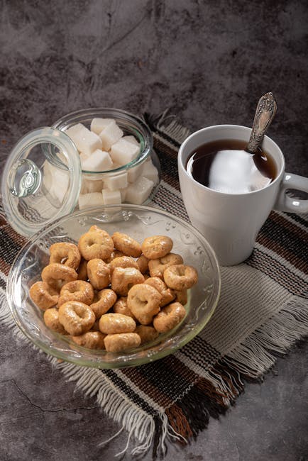 Cozy teatime setup with biscuits and tea
